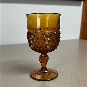 Indiana Glass Amber Goblet #1